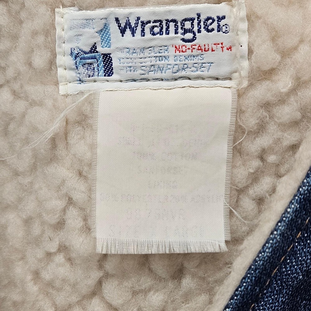 1978 Vintage Wrangler No-Fault Sanfor-Set Sherpa Lined Denim Vest Men's XL READ - Picture 6 of 8